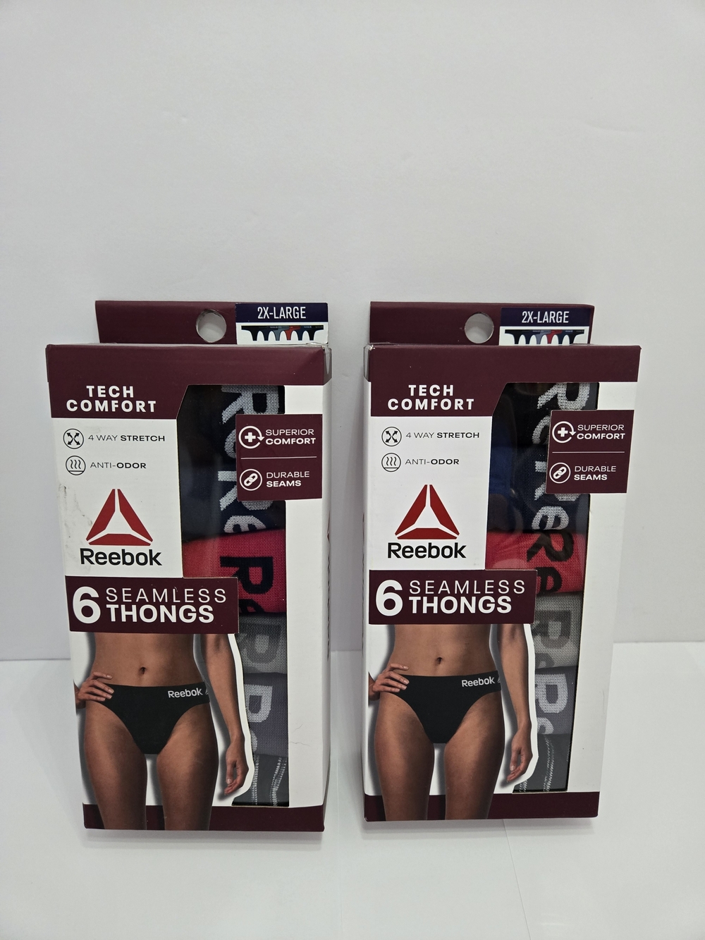 NIB Reebok 2XL 6-Pack Seamless Thongs 2 BOX Lot